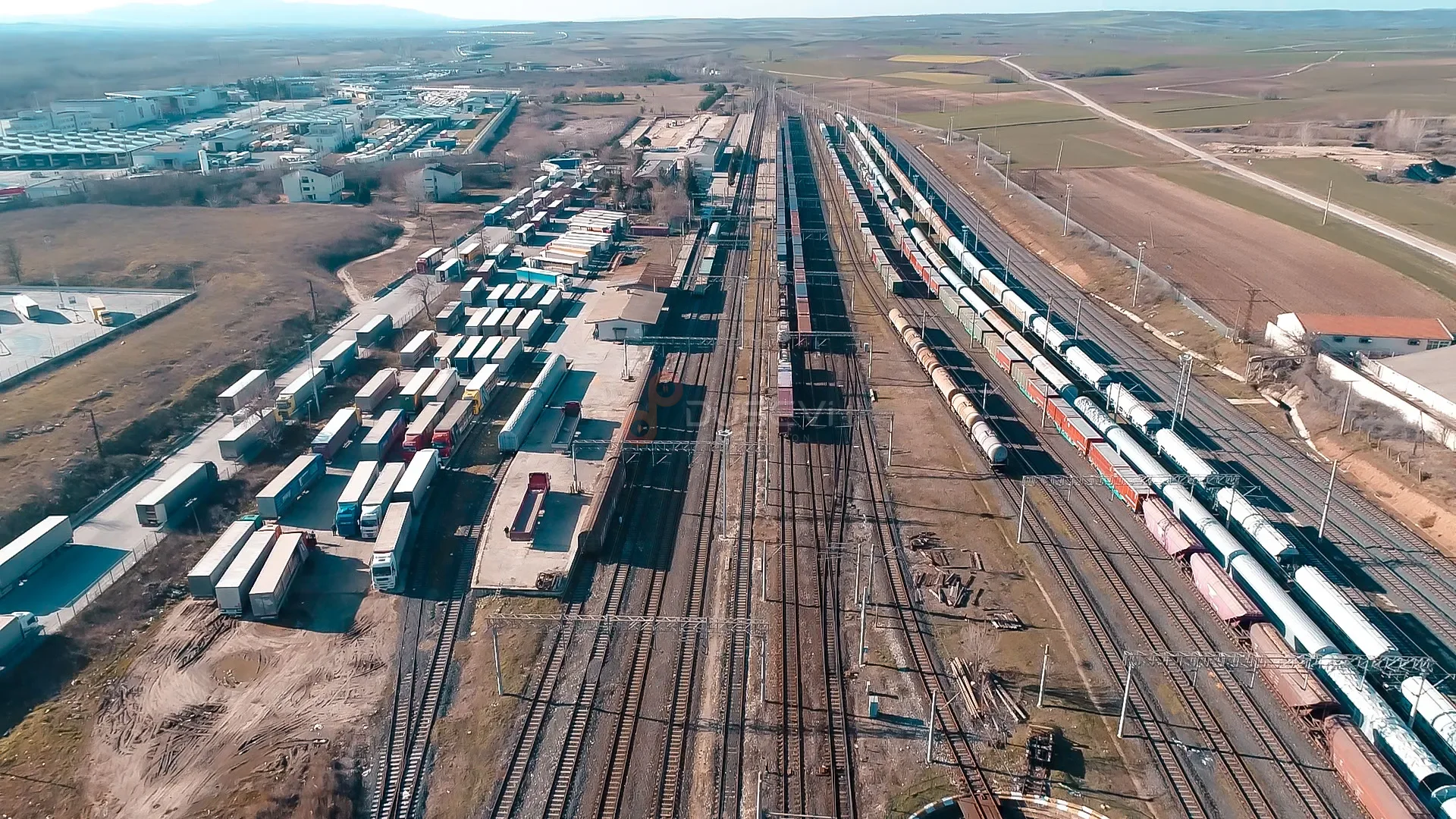 Edirne Kapıkule Tren İstasyonu Gabari Taşkın Sensörleri - Drone Çekimi