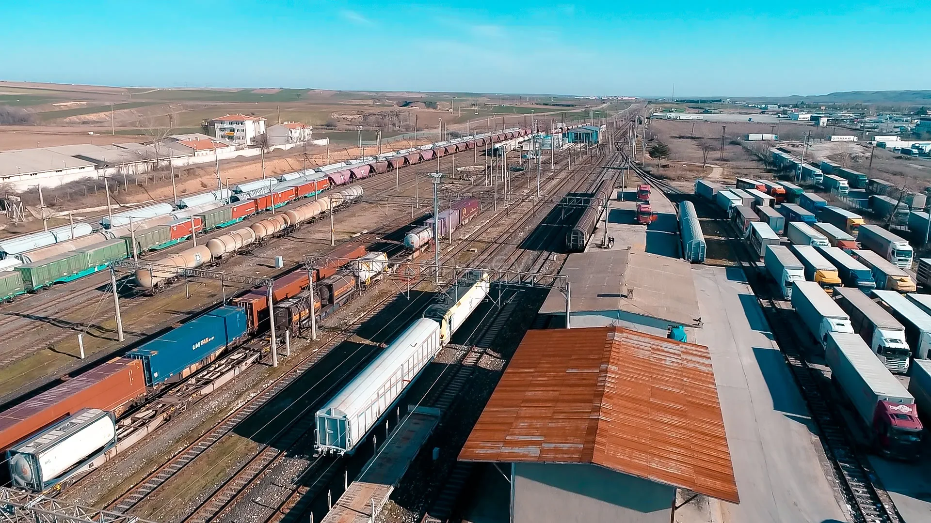 Edirne Kapıkule Tren İstasyonu Gabari Taşkın Sensörleri - Drone Çekimi - 8