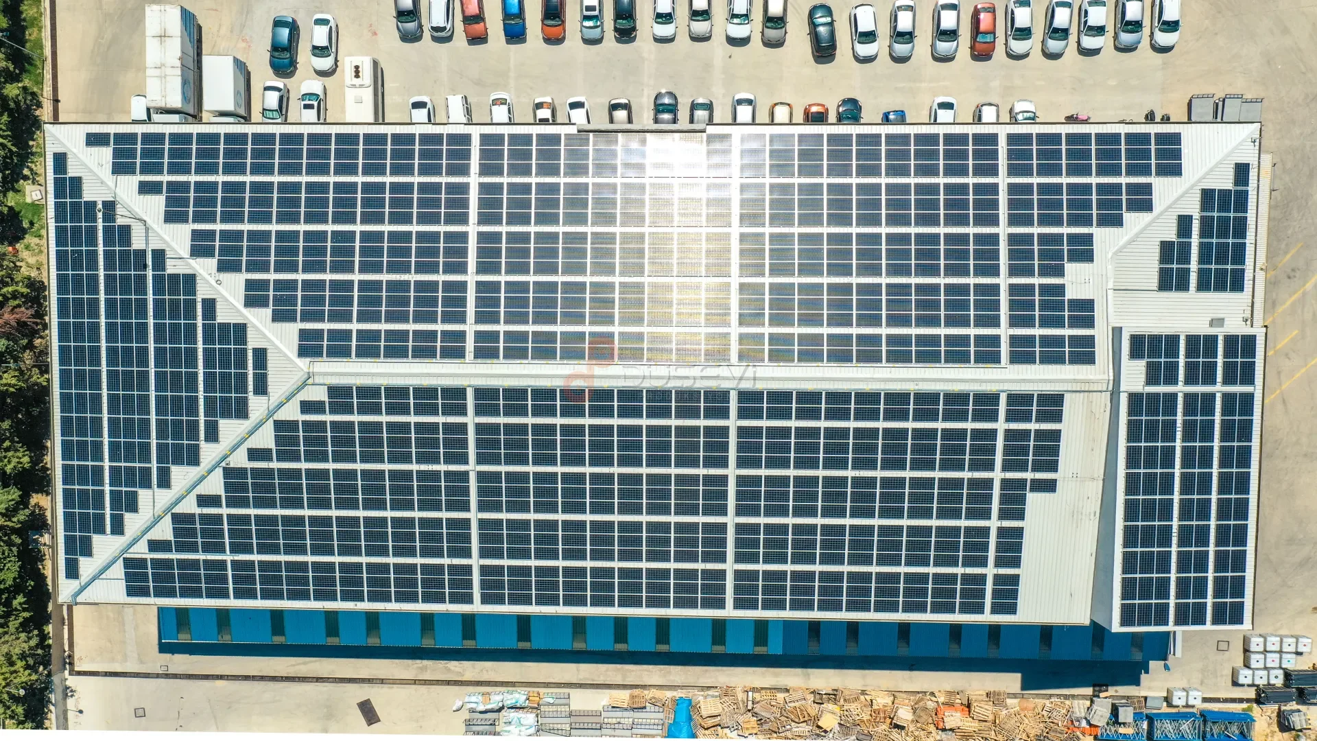 Çerkezköy OSB Fabrika Çatı GES Projesi - Profesyonel Drone Çekimi - 4