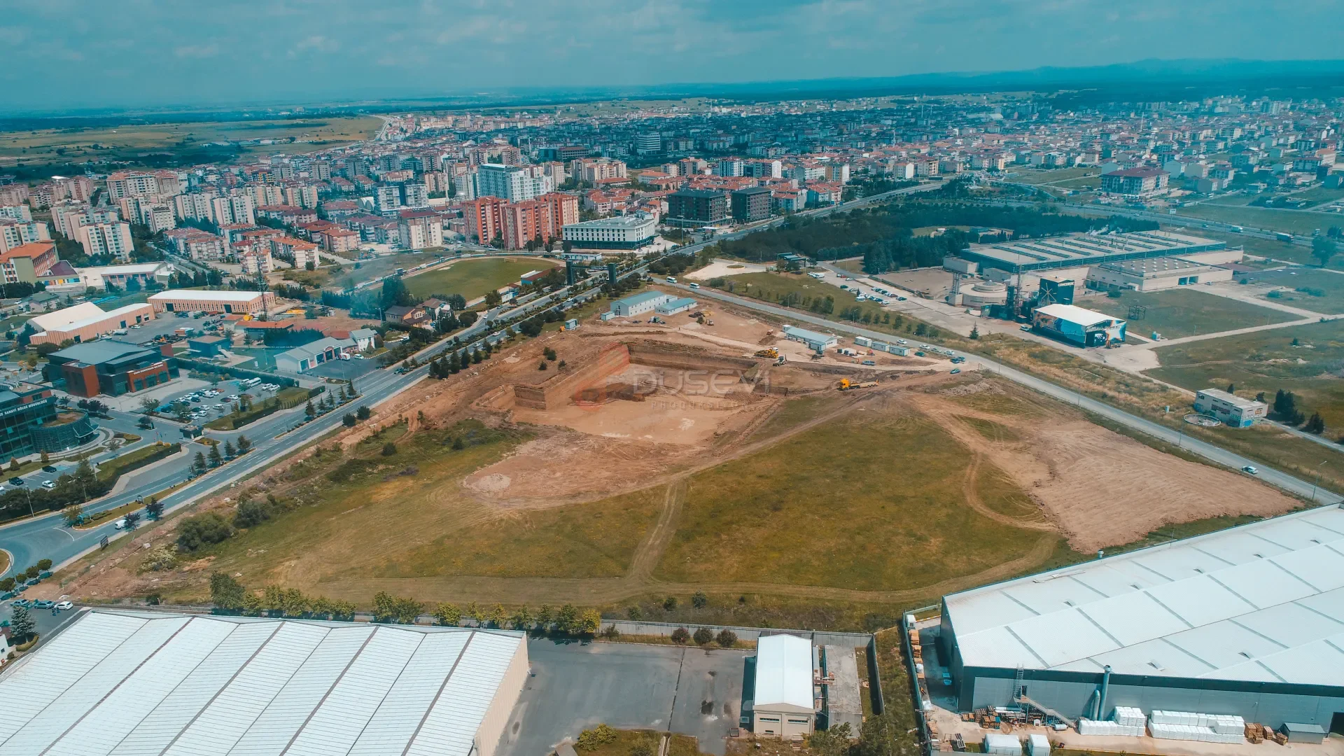 Çerkezköy OSB Fabrika İnşaatı - Temel Kazısı Drone Çekimi - 4