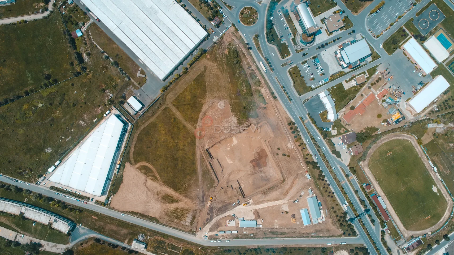 Çerkezköy OSB Fabrika İnşaatı - Temel Kazısı Drone Çekimi - 5