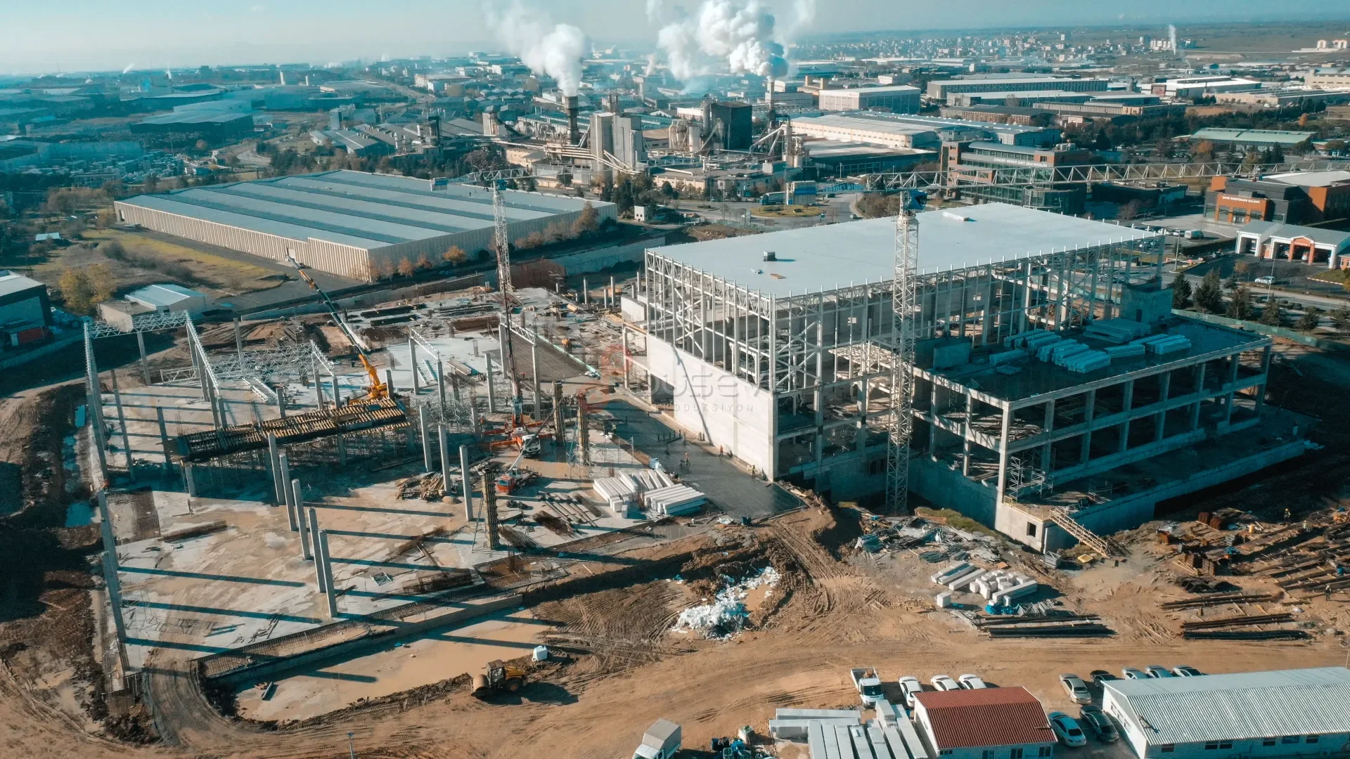 Kapaklı OSB Fabrika İnşaatı - Profesyonel Şantiye Drone Çekimi - 2