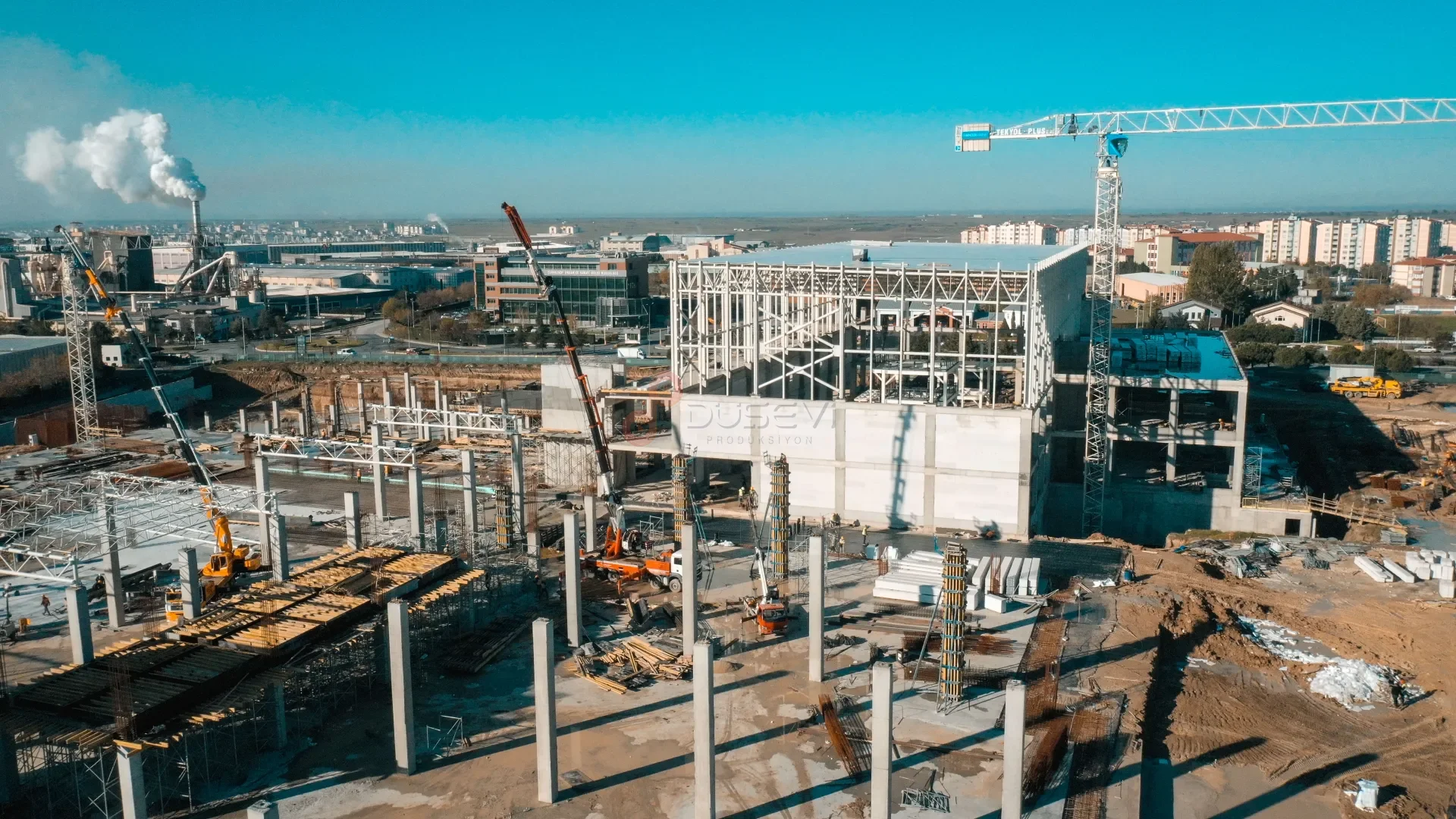 Kapaklı OSB Fabrika İnşaatı - Profesyonel Şantiye Drone Çekimi - 4