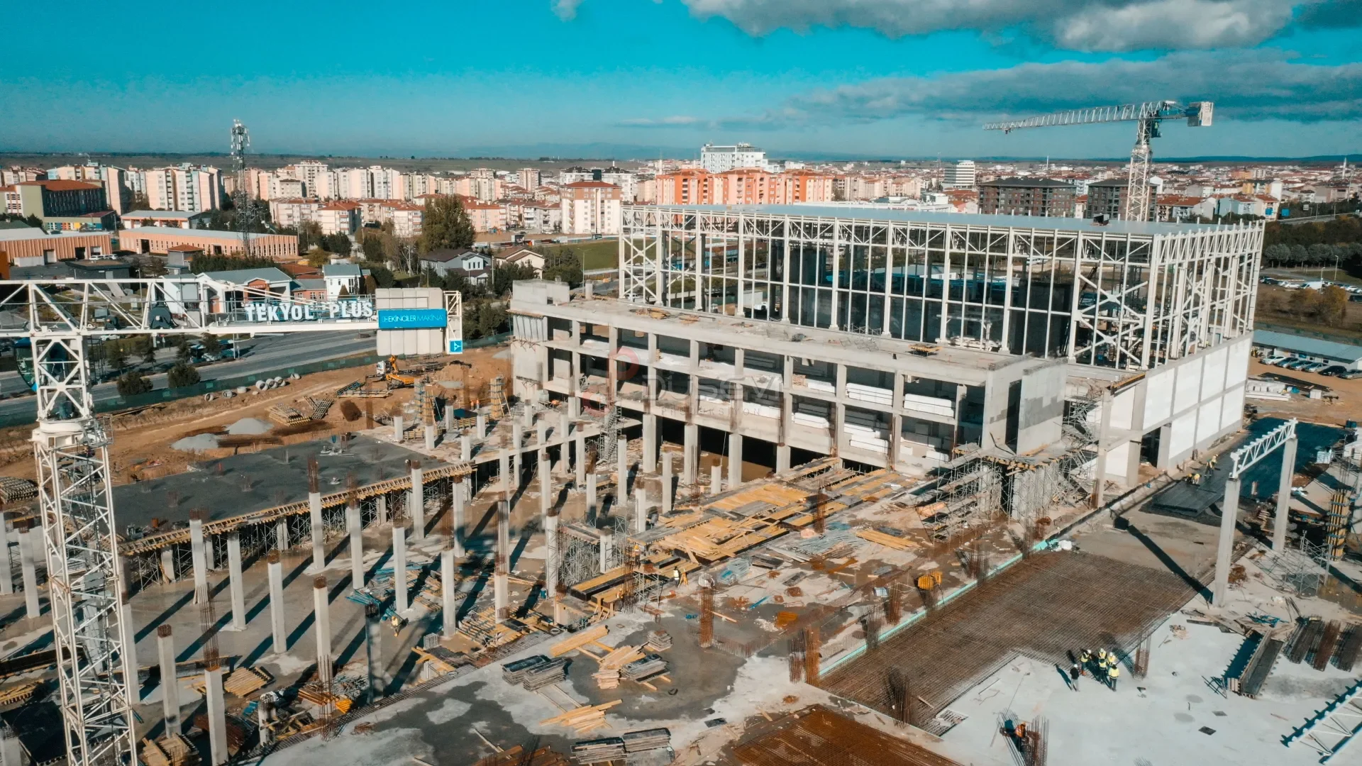 Kapaklı OSB Fabrika İnşaatı - Profesyonel Şantiye Drone Çekimi - 6