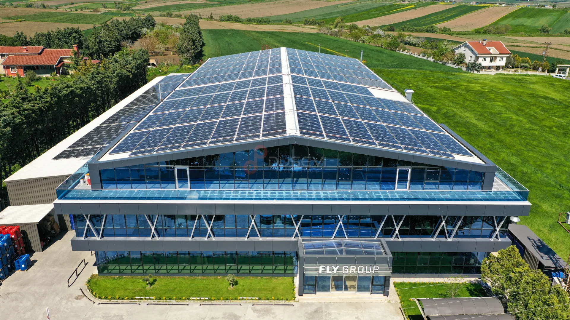 Solarra & Fly Group Silivri Fabrikası Çatı GES Projesi Profesyonel Drone Çekimi - 4