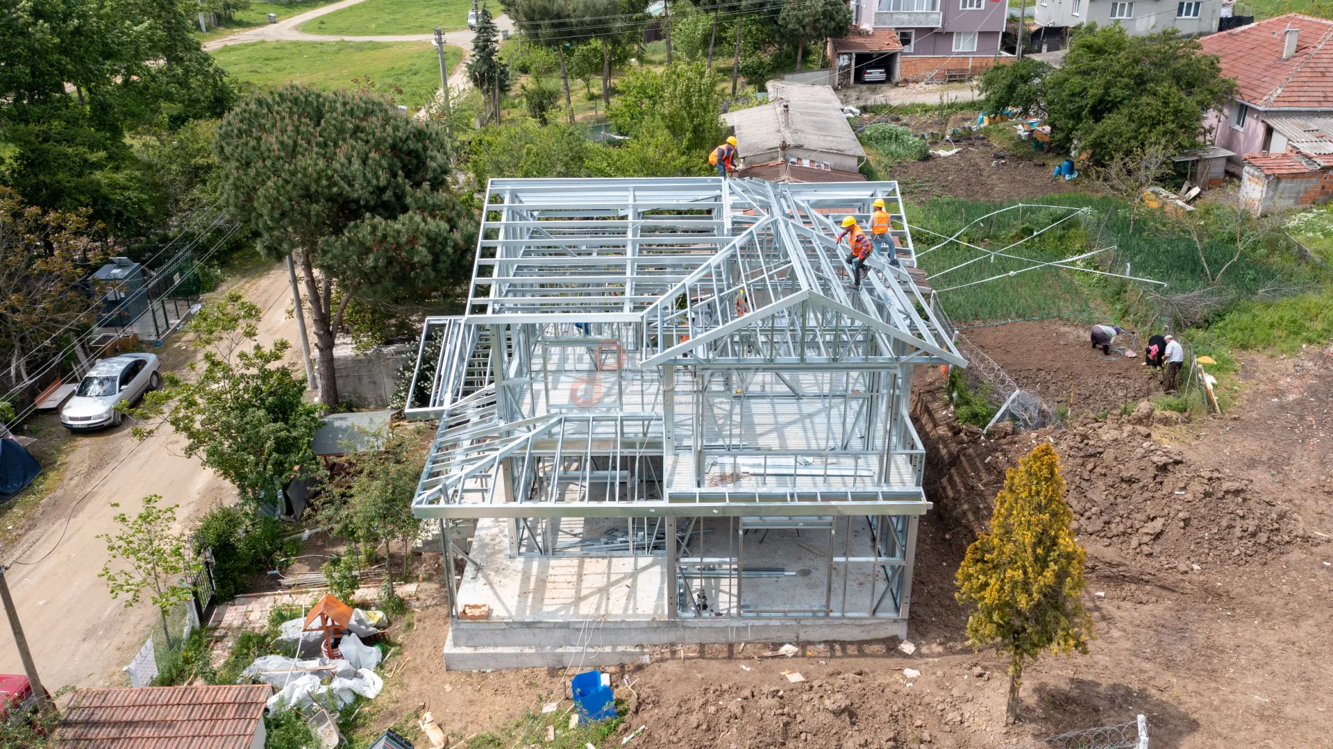 Modern Çelik Villa Projesi Profesyonel Drone Çekimi - 2