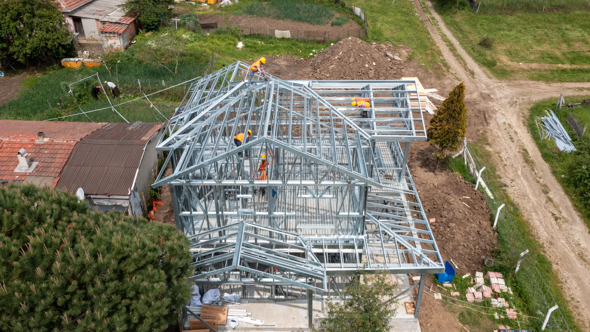 Modern Çelik Villa Projesi Profesyonel Drone Çekimi - 5
