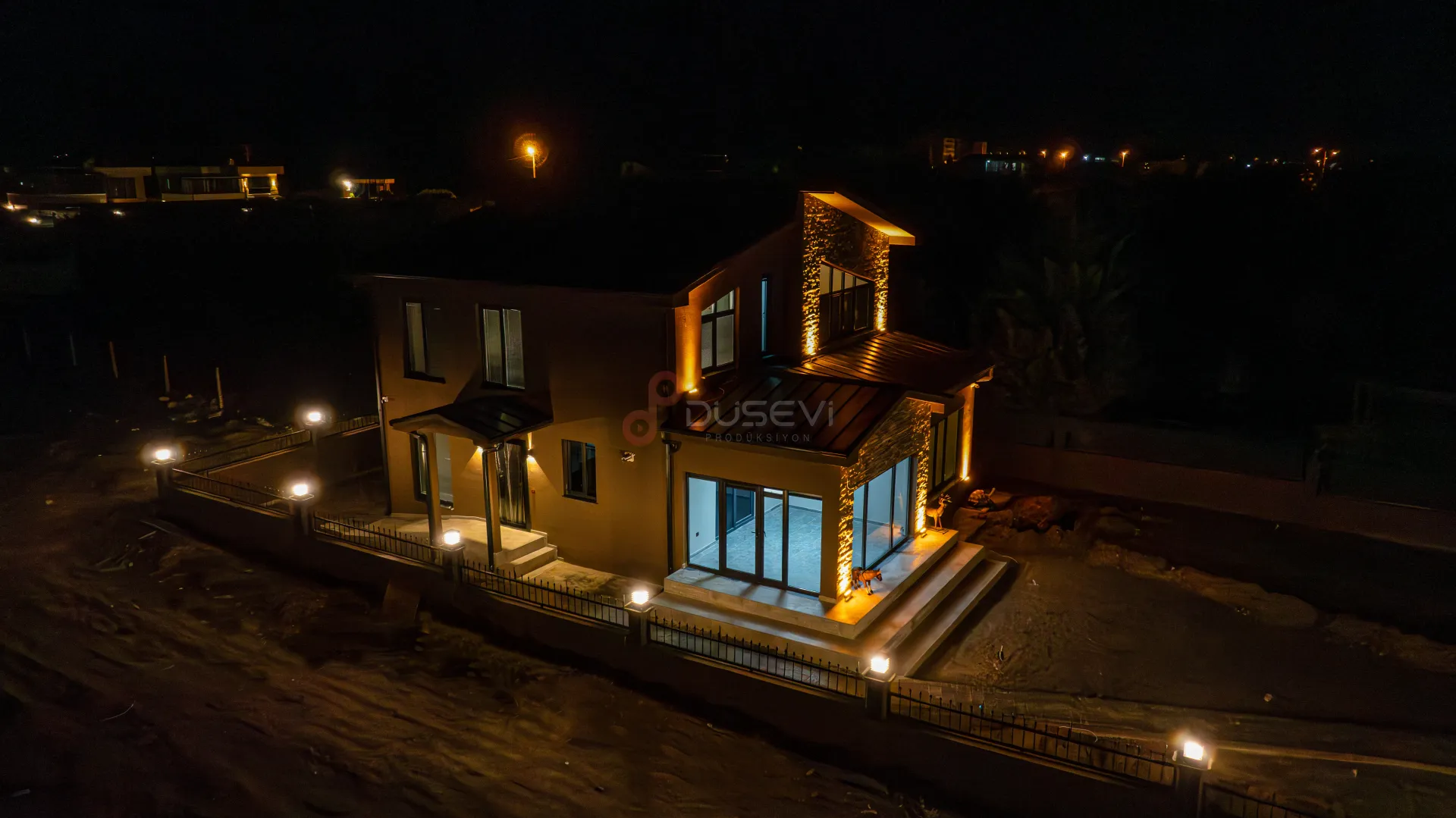 Çerkezköy Modern Villa ve Bina Projeleri Profesyonel Gece Çekimi ve Drone Prodüksiyonu - 5