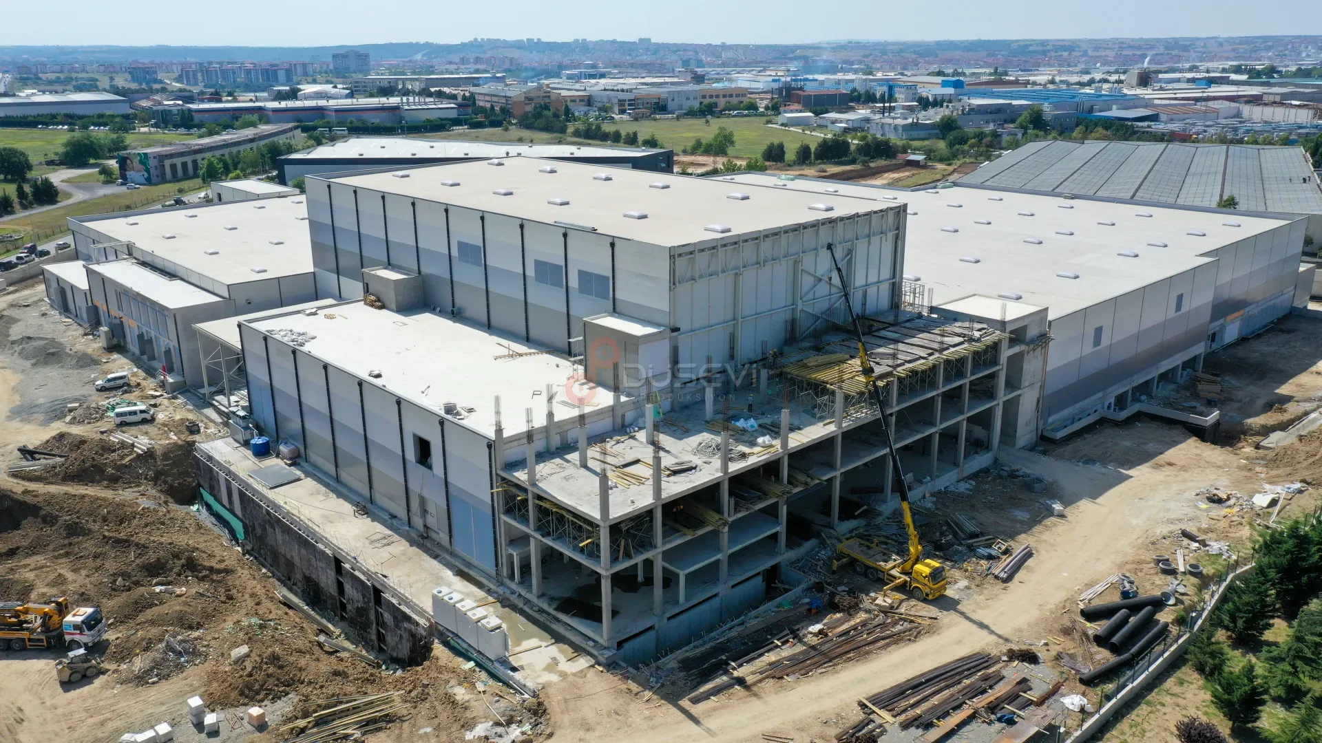 Çerkezköy OSB Fabrika İnşaatı - Profesyonel Drone ile Şantiye Takibi - 3