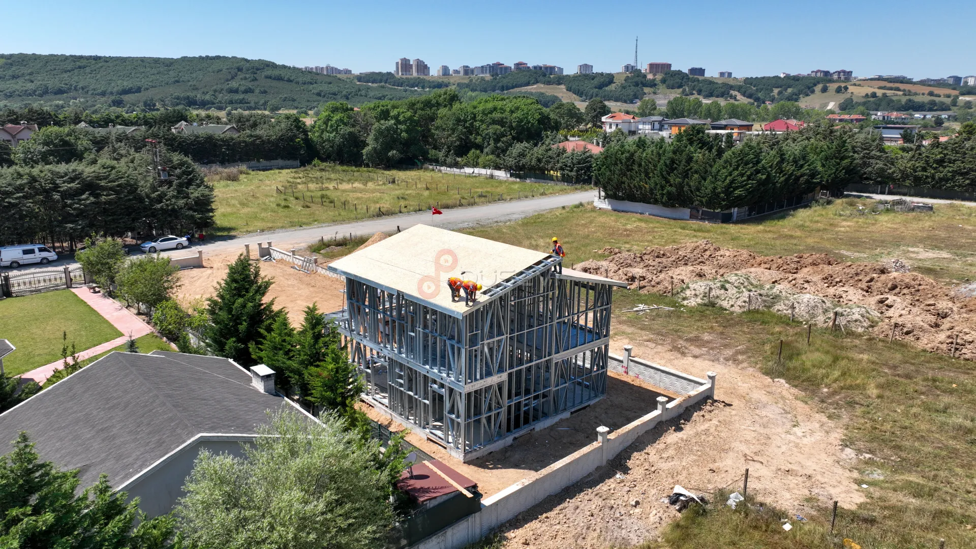 Çerkezköy Modern Çelik Yapı Villa ve Bina Projeleri Profesyonel Drone Çekimi - 8