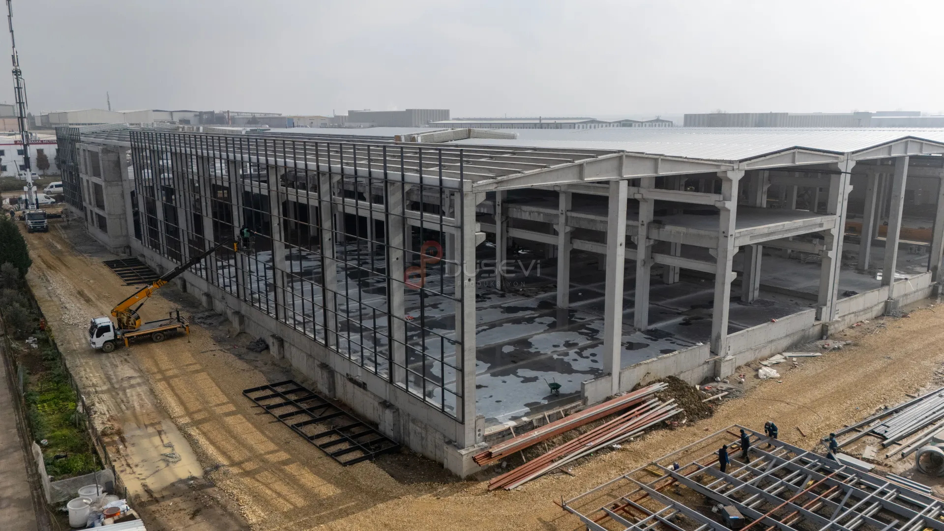 Çorlu OSB Endüstriyel Fabrika İnşaatı ve Şantiye Süreçleri Profesyonel Drone Çekimi - 7