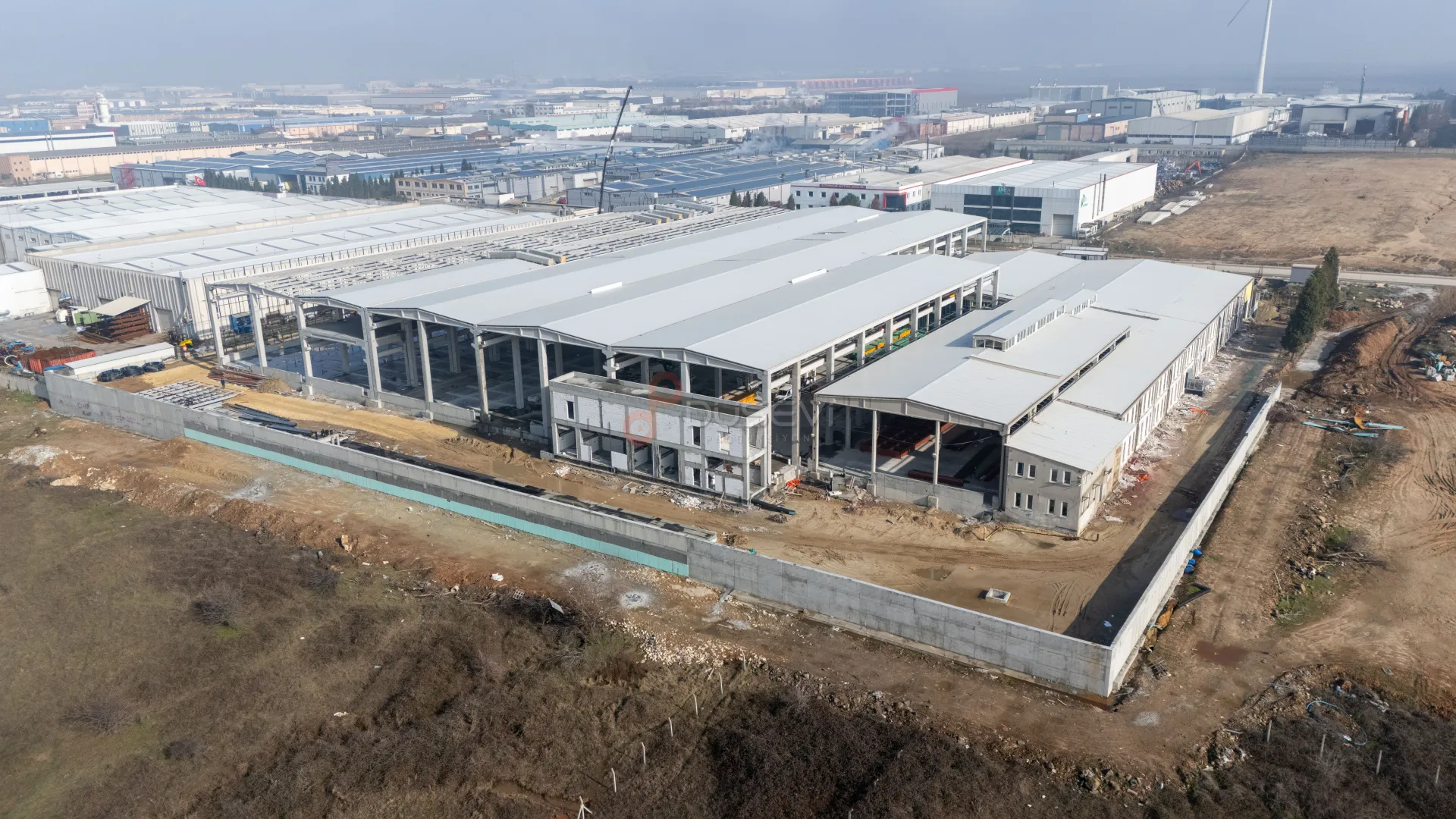 Çorlu OSB Endüstriyel Fabrika İnşaatı ve Şantiye Süreçleri Profesyonel Drone Çekimi - 8
