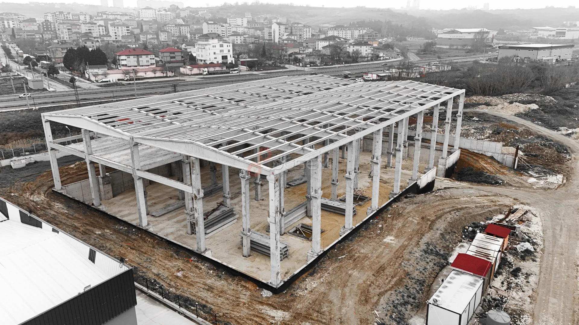 Veliköy Organize Sanayi Bölgesi (VOSB) Fabrika İnşaatı ve Şantiye Süreçleri Profesyonel Drone Çekimi - 7