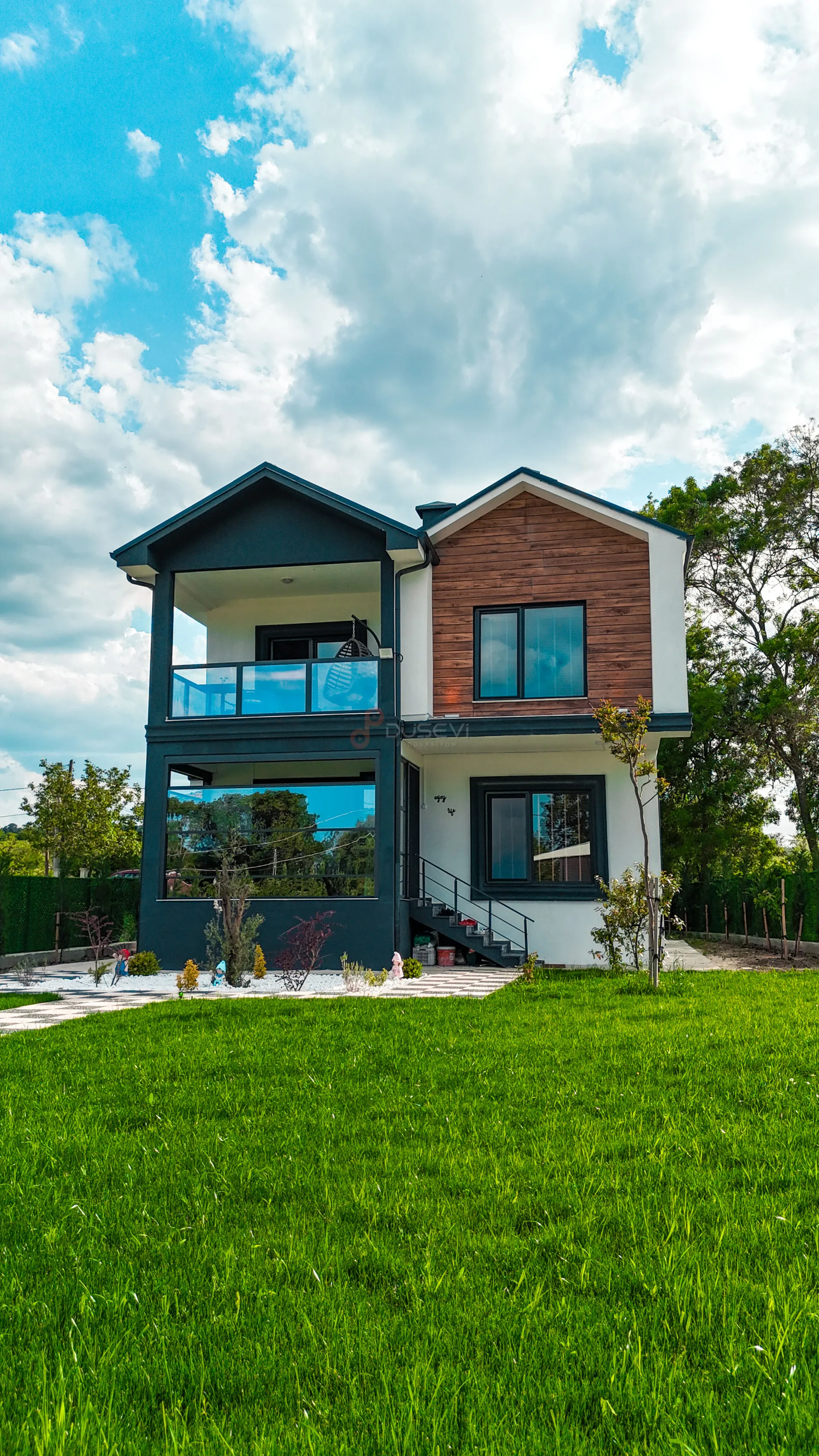 Kırklareli Modern Çelik Yapı Villa ve Bina Projeleri Profesyonel Drone Çekimi - 2