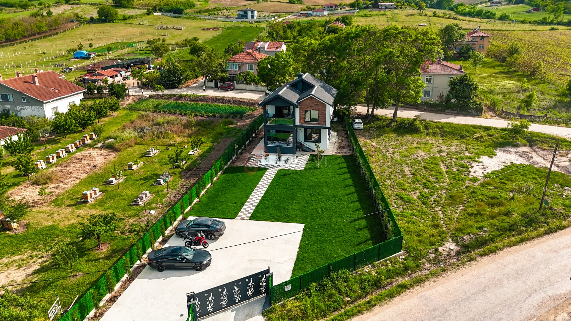 Kırklareli Modern Çelik Yapı Villa ve Bina Projeleri Profesyonel Drone Çekimi - 3