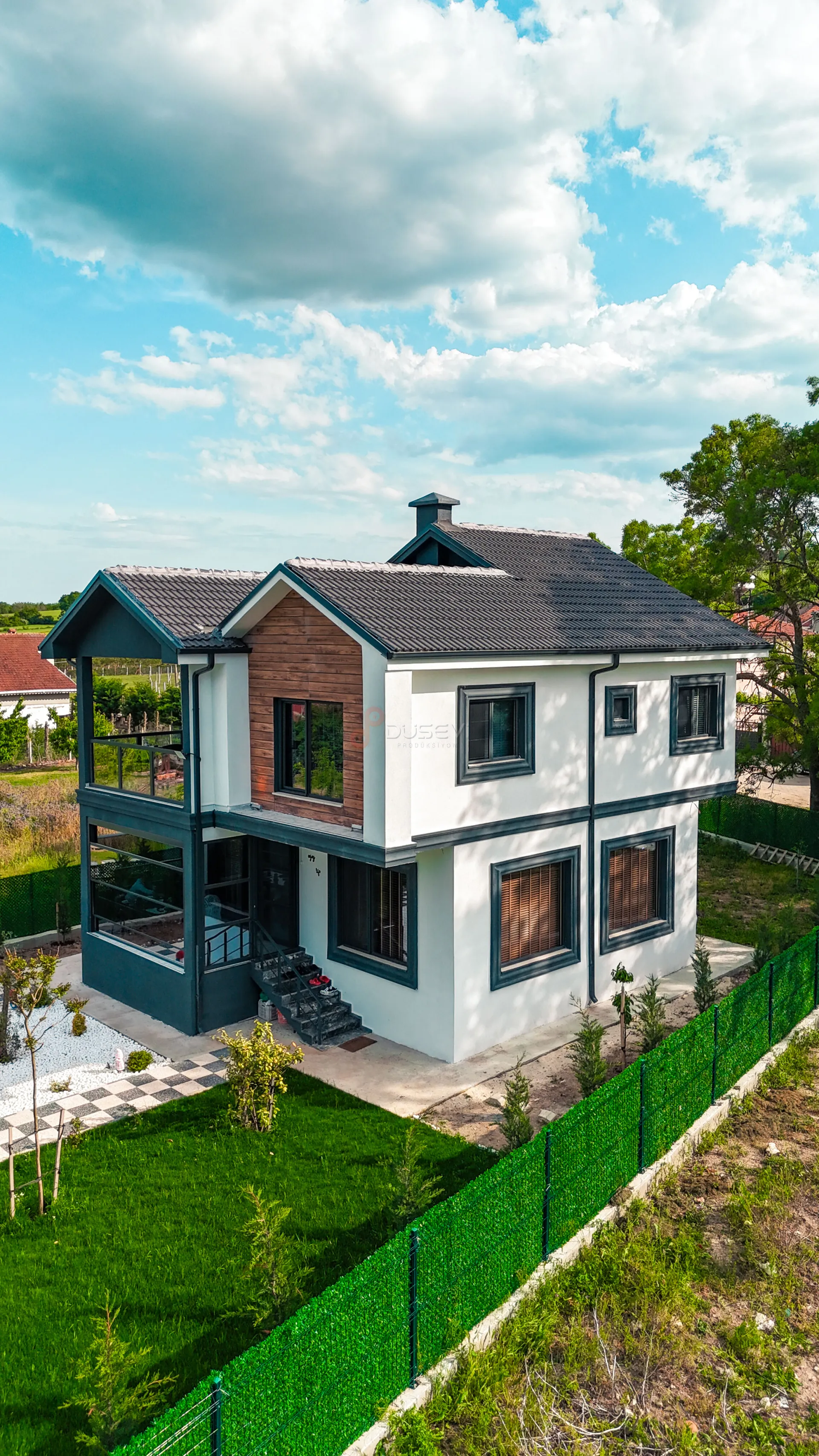 Kırklareli Modern Çelik Yapı Villa ve Bina Projeleri Profesyonel Drone Çekimi - 6